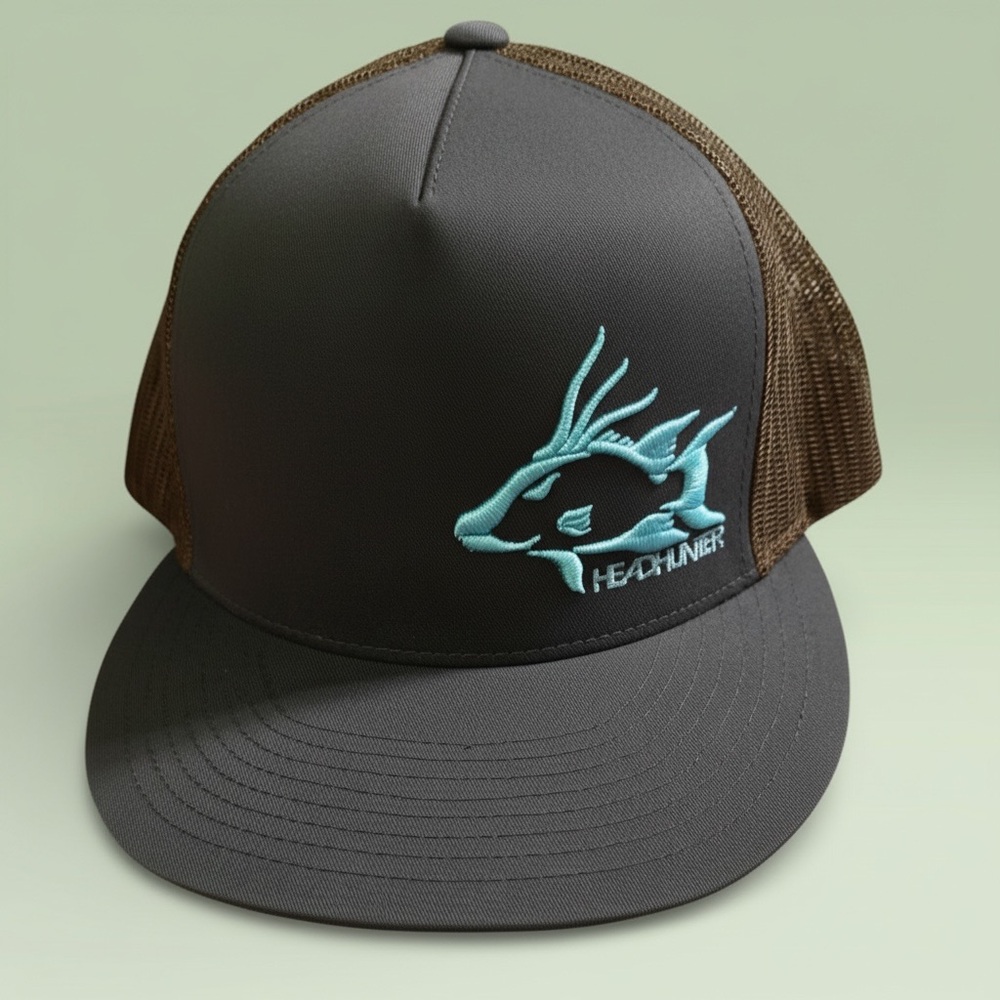 Headhunter Fishing Snap Back Cap Dark Charcoal Gray